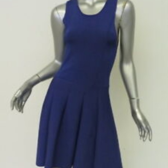 PARKER Flare Back cut out dress in Blue - Picture 5 of 6